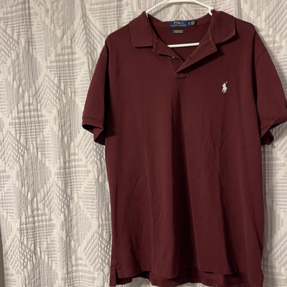 Men’s maroon polo Ralph Lauren pole shirt size XL